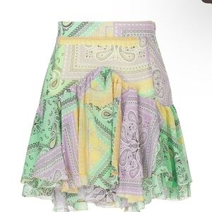 Le Superbe trifecta Paisley Patterned Green and Yellow Skirt